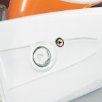 Detail of the semi-automatic drive belt tensioning control on the Stihl TS410 Disc Cutter