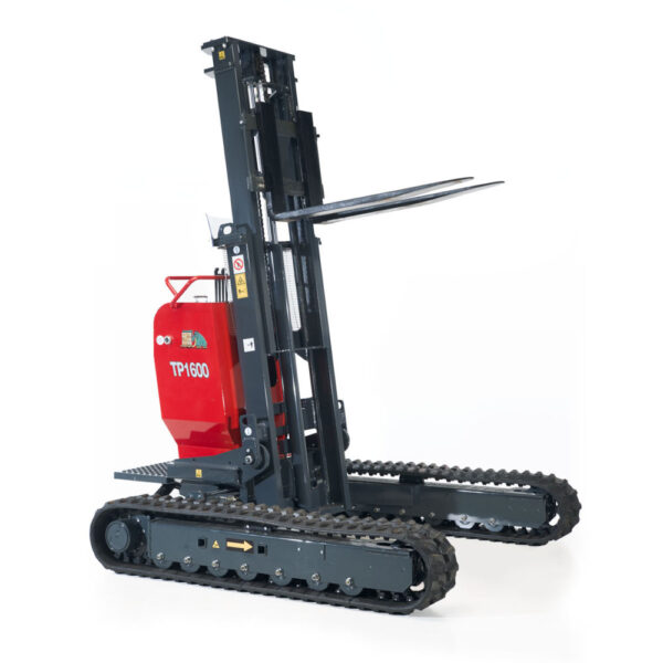 Side view of the Hinowa TP1600 tracked forklift