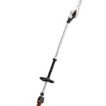 Photo of a Stihl HLA135 a model of cordless long reach hedge trimmer available to hire from Didcot Plant